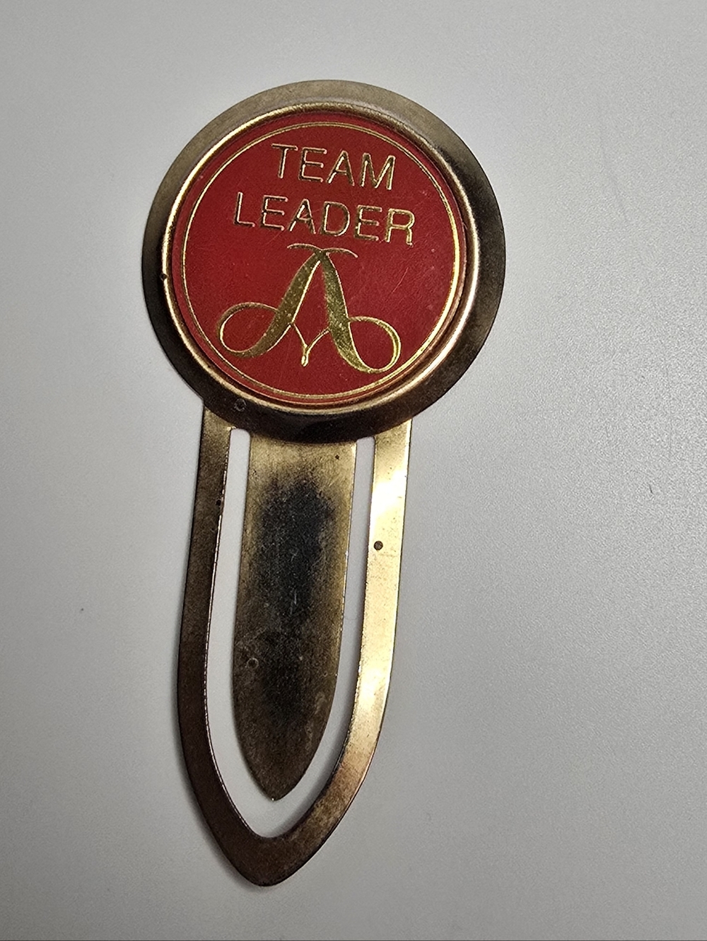 Avon Gold and Red "Team Leader" Bookmark Clip